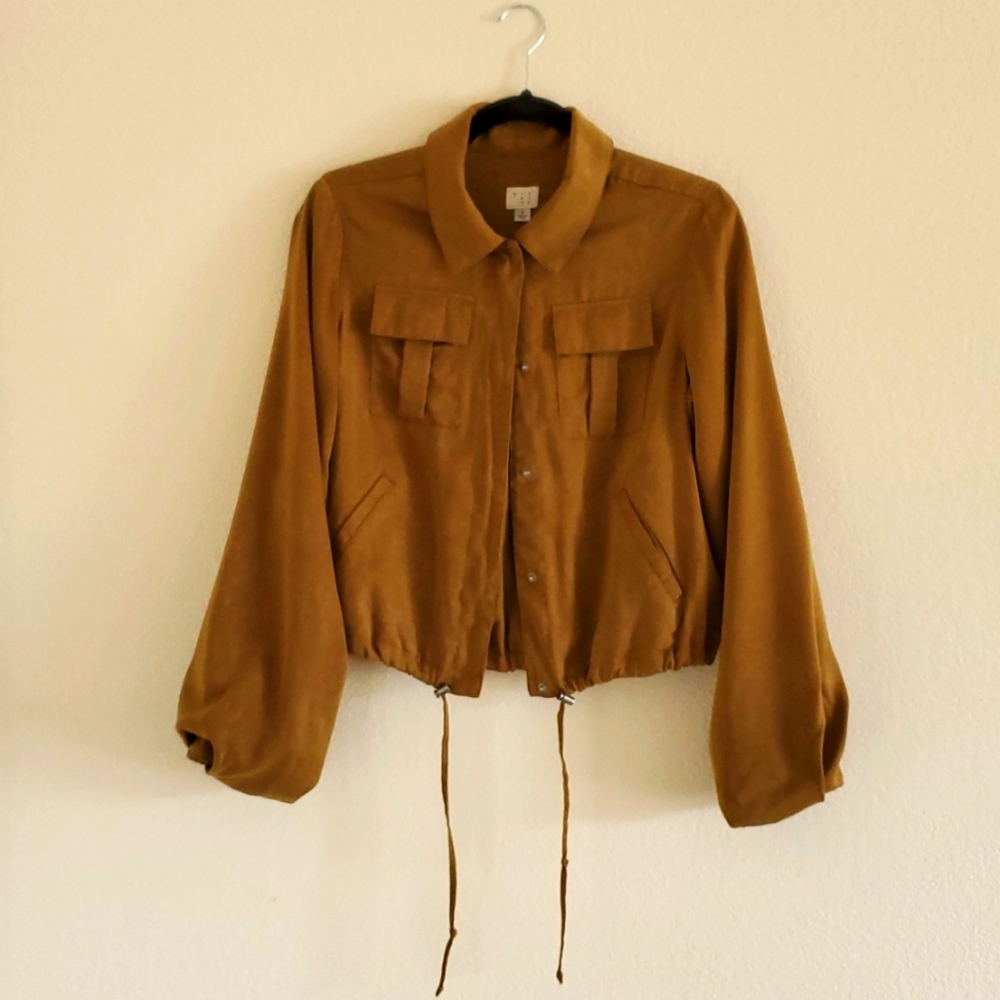 Chartreuse Crop Jacket/Long Sleeve Top Size S